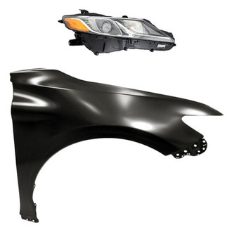 Replacement - 2-Piece Kit (Passenger Side Headlight, Front Passenger Side Fender) (CAPA Certified)