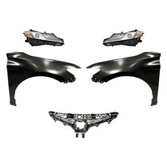 Replacement - 5-Piece Kit (Driver and Passenger Side Headlights, Upper Grille, Driver and Passenger Side Fenders) (Standard Line)