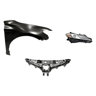 Replacement - 3-Piece Kit (Passenger Side Headlight, Upper Grille, Front Passenger Side Fender) (Standard Line)