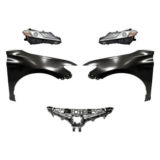 Replacement - 5-Piece Kit (Driver and Passenger Side Headlights, Upper Grille, Driver and Passenger Side Fenders) (CAPA Certified)