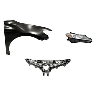 Replacement - 3-Piece Kit (Passenger Side Headlight, Upper Grille, Front Passenger Side Fender) (CAPA Certified)