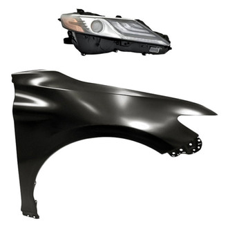 Replacement - 2-Piece Kit (Passenger Side Headlight, Front Passenger Side Fender) (CAPA Certified)