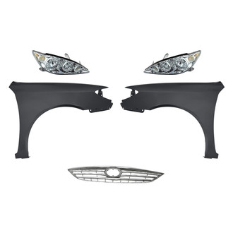 Replacement - 5-Piece Kit (Driver and Passenger Side Headlights, Grille, Driver and Passenger Side Fenders) (Standard Line)