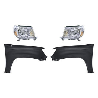 Replacement - 4-Piece Kit (Driver and Passenger Side Headlights, Driver and Passenger Side Fenders) (Standard Line)