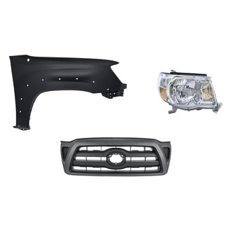 Replacement - 3-Piece Kit (Passenger Side Headlight, Grille, Front Passenger Side Fender) (Standard Line)