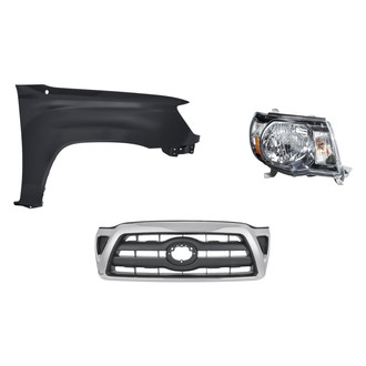 Replacement - 3-Piece Kit (Passenger Side Headlight, Grille, Front Passenger Side Fender) (Standard Line)