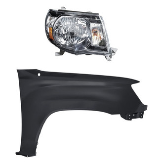 Replacement - 2-Piece Kit (Passenger Side Headlight, Front Passenger Side Fender) (CAPA Certified)