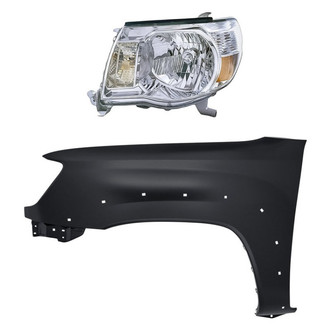Replacement - 2-Piece Kit (Driver Side Headlight, Front Driver Side Fender) (CAPA Certified)