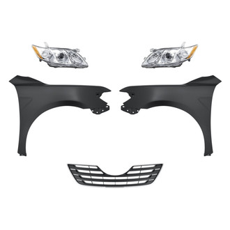 Replacement - 5-Piece Kit (Driver and Passenger Side Headlights, Grille, Driver and Passenger Side Fenders)