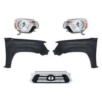 Replacement - 5-Piece Kit (Driver and Passenger Side Headlights, Grille, Driver and Passenger Side Fenders)