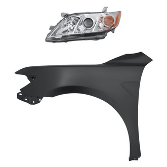 Replacement - 2-Piece Kit (Driver Side Headlight, Front Driver Side Fender) (CAPA Certified)