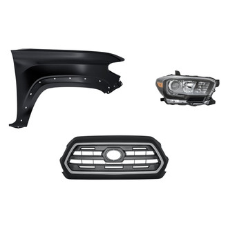Replacement - 3-Piece Kit (Passenger Side Headlight, Grille, Front Passenger Side Fender)