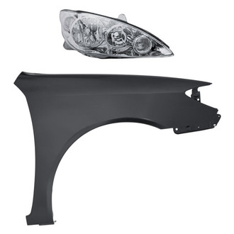 Replacement - 2-Piece Kit (Passenger Side Headlight, Front Passenger Side Fender) (CAPA Certified)