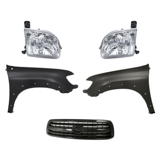 Replacement - 5-Piece Kit (Driver and Passenger Side Headlights, Grille, Driver and Passenger Side Fenders) (Standard Line)
