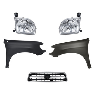 Replacement - 5-Piece Kit (Driver and Passenger Side Headlights, Grille, Driver and Passenger Side Fenders) (Standard Line)
