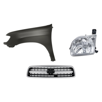 Replacement - 3-Piece Kit (Driver Side Headlight, Grille, Front Driver Side Fender) (Standard Line)
