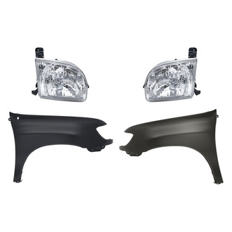 Replacement - 4-Piece Kit (Driver and Passenger Side Headlights, Driver and Passenger Side Fenders) (Standard Line)
