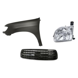 Replacement - 3-Piece Kit (Driver Side Headlight, Grille, Front Driver Side Fender) (Standard Line)