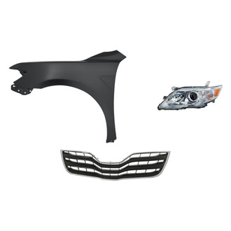 Replacement - 3-Piece Kit (Driver Side Headlight, Grille, Front Driver Side Fender) (Standard Line)