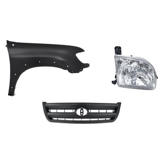Replacement - 3-Piece Kit (Passenger Side Headlight, Grille, Front Passenger Side Fender) (Standard Line)