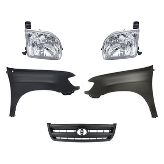 Replacement - 5-Piece Kit (Driver and Passenger Side Headlights, Grille, Driver and Passenger Side Fenders) (Standard Line)