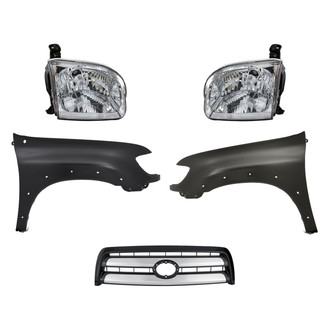 Replacement - 5-Piece Kit (Driver and Passenger Side Headlights, Grille, Driver and Passenger Side Fenders) (Standard Line)