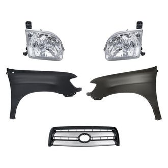 Replacement - 5-Piece Kit (Driver and Passenger Side Headlights, Grille, Driver and Passenger Side Fenders) (Standard Line)