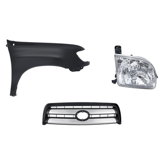 Replacement - 3-Piece Kit (Passenger Side Headlight, Grille, Front Passenger Side Fender) (Standard Line)