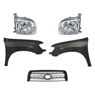 Replacement - 5-Piece Kit (Driver and Passenger Side Headlights, Grille, Driver and Passenger Side Fenders) (Standard Line)