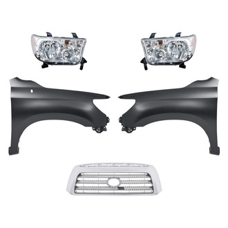 Replacement - 5-Piece Kit (Driver and Passenger Side Headlights, Grille, Driver and Passenger Side Fenders) (Standard Line)