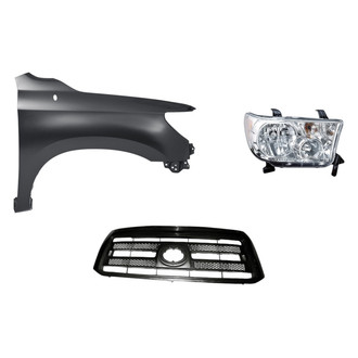 Replacement - 3-Piece Kit (Passenger Side Headlight, Grille, Front Passenger Side Fender) (Standard Line)