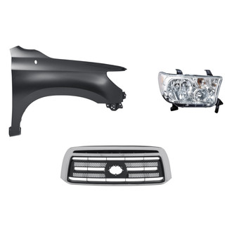Replacement - 3-Piece Kit (Passenger Side Headlight, Grille, Front Passenger Side Fender) (Standard Line)