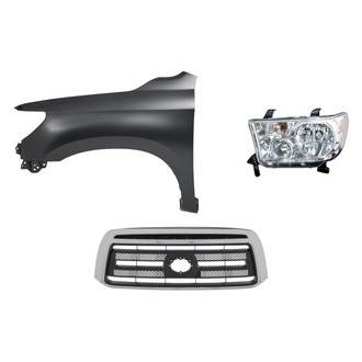 Replacement - 3-Piece Kit (Driver Side Headlight, Grille, Front Driver Side Fender) (Standard Line)