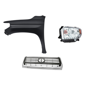 Replacement - 3-Piece Kit (Driver Side Headlight, Grille, Front Driver Side Fender) (Standard Line)