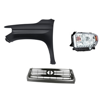 Replacement - 3-Piece Kit (Driver Side Headlight, Grille, Front Driver Side Fender) (Standard Line)