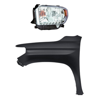 Replacement - 2-Piece Kit (Driver Side Headlight, Front Driver Side Fender) (CAPA Certified)