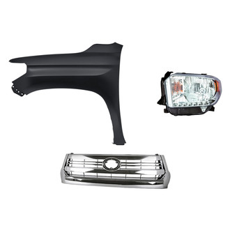 Replacement - 3-Piece Kit (Driver Side Headlight, Grille, Front Driver Side Fender) (Standard Line)