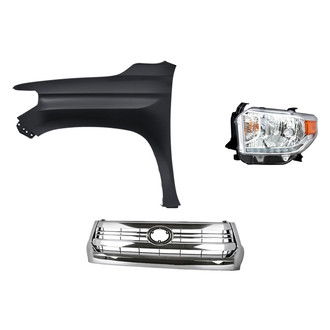 Replacement - 3-Piece Kit (Driver Side Headlight, Grille, Front Driver Side Fender) (Standard Line)