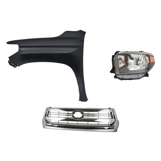 Replacement - 3-Piece Kit (Driver Side Headlight, Grille, Front Driver Side Fender) (Standard Line)