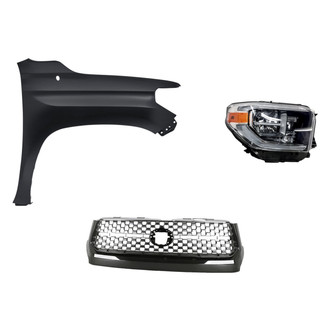 Replacement - 3-Piece Kit (Passenger Side Headlight, Grille, Front Passenger Side Fender) (Standard Line)