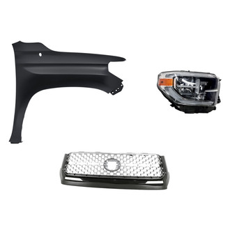 Replacement - 3-Piece Kit (Passenger Side Headlight, Grille, Front Passenger Side Fender) (Standard Line)