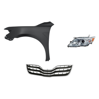 Replacement - 3-Piece Kit (Driver Side Headlight, Grille, Front Driver Side Fender) (CAPA Certified)