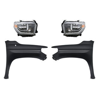 Replacement - 4-Piece Kit (Driver and Passenger Side Headlights, Driver and Passenger Side Fenders)