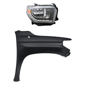 Replacement - 2-Piece Kit (Passenger Side Headlight, Front Passenger Side Fender)