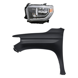 Replacement - 2-Piece Kit (Driver Side Headlight, Front Driver Side Fender) (CAPA Certified)