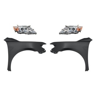 Replacement - 4-Piece Kit (Driver and Passenger Side Headlights, Driver and Passenger Side Fenders) (CAPA Certified)