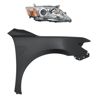 Replacement - 2-Piece Kit (Passenger Side Headlight, Front Passenger Side Fender) (CAPA Certified)