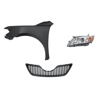 Replacement - 3-Piece Kit (Driver Side Headlight, Grille, Front Driver Side Fender) (Standard Line)