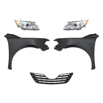 Replacement - 5-Piece Kit (Driver and Passenger Side Headlights, Grille, Driver and Passenger Side Fenders) (CAPA Certified)