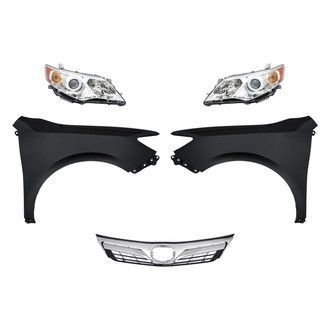 Replacement - 5-Piece Kit (Driver and Passenger Side Headlights, Grille, Driver and Passenger Side Fenders)